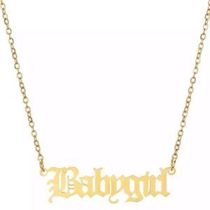 Baby Girl Necklace Old English Letter Necklaces925